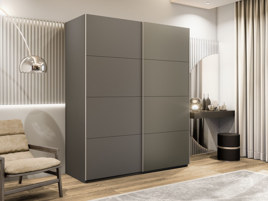 Шкафы-купе 2-х дверные, Шкаф-купе Эста 2-х дверный ДСП/Стекла хаки/Доводчик 200х66х240