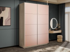 Шкафы-купе 2-х дверные, Шкаф-купе Прайм 2-х дверный Стекла пудра/Доводчики 120х57х230