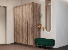 Шкафы распашные, Распашной шкаф Локер 800+800 (Гармошка) с полками и ящиками слева