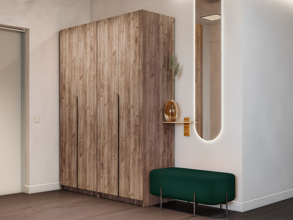 Шкафы распашные, Распашной шкаф Локер 800+800 (Гармошка) с полками и ящиками слева