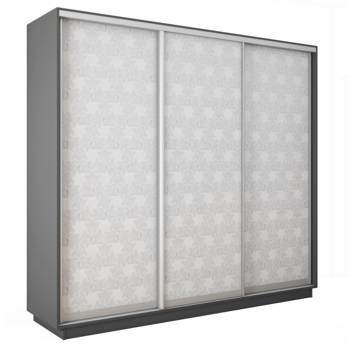 Шкафы-купе 3-х дверные, Шкаф-купе Экспресс 3-х дверный Фотопечать Калейдоскоп Стекла 240х60х220