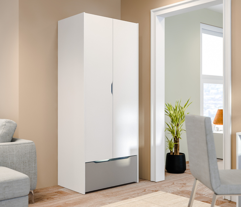 Mika / Мика, Шкаф Mika / Мика СБ-3272 Белый/Белый,Серый