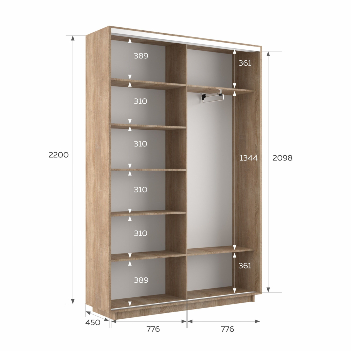 Шкафы-купе 2-х дверные, Шкаф-купе Экспресс 2-х дверный Фотопечать Калейдоскоп Стекла 160х45х220