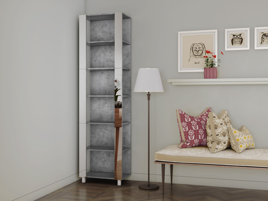 Открытые, Стеллаж модульный Универсальный 35х44х220 Зеркало