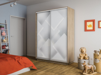 Шкаф-купе Экспресс 2-х дверный Фотопечать Квадрат Стекла 120х45х240