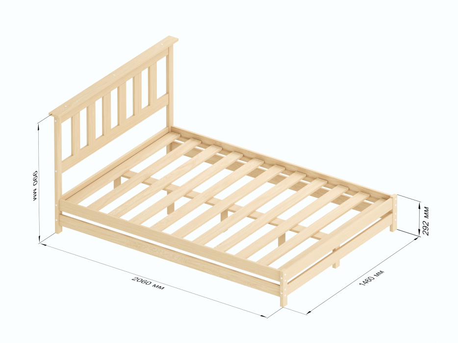 Кровати из массива, Кровать двуспальная "IRINA" 140x200