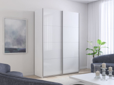 Шкафы-купе 2-х дверные, Шкаф-купе Прайм 2х дверный Белый Глянец 140х57х230