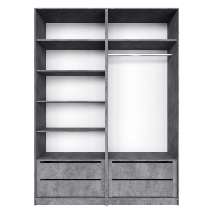 Шкафы распашные, Шкаф распашной Е1 Локер 162х52.5х220 см,с полками и двумя модулями