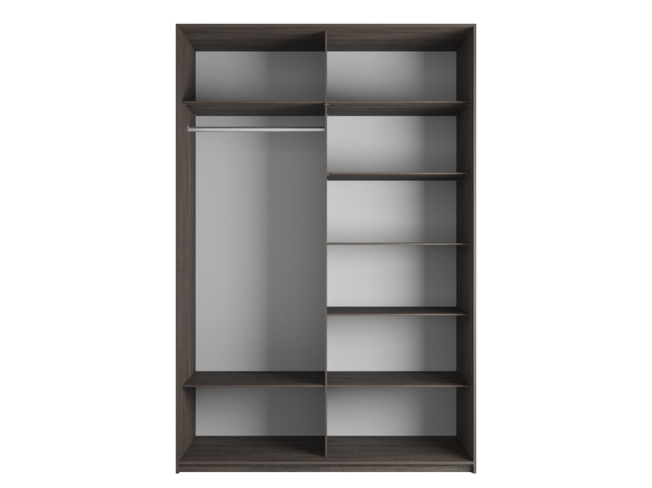 Шкафы-купе 2-х дверные, Шкаф Эста дуо Стекло белое/Стекло черное 2400 х 1800 х 660