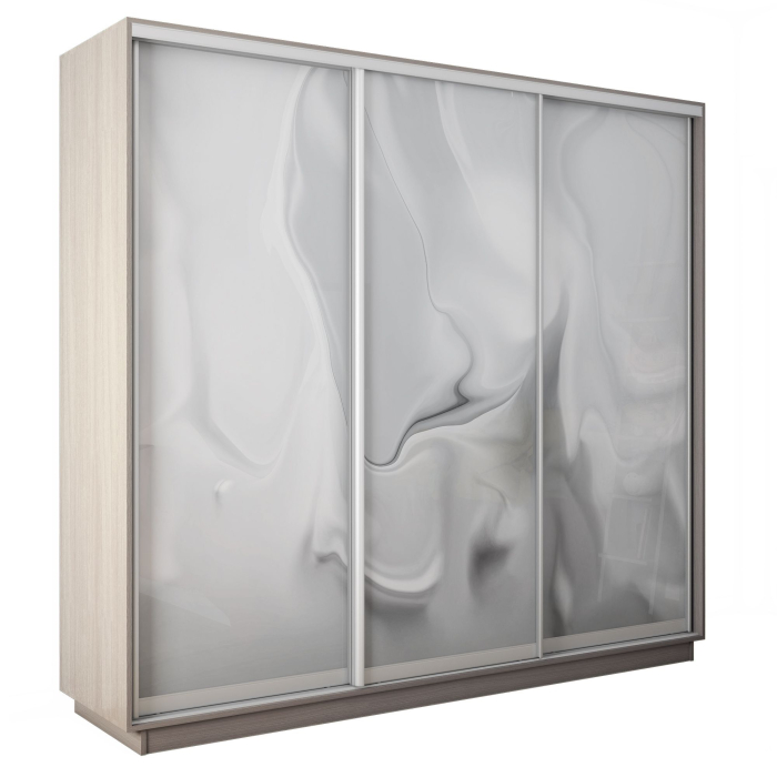 Шкафы-купе 3-х дверные, Шкаф-купе Экспресс 3-х дверный Фотопечать Шелк Стекла 240х45х240