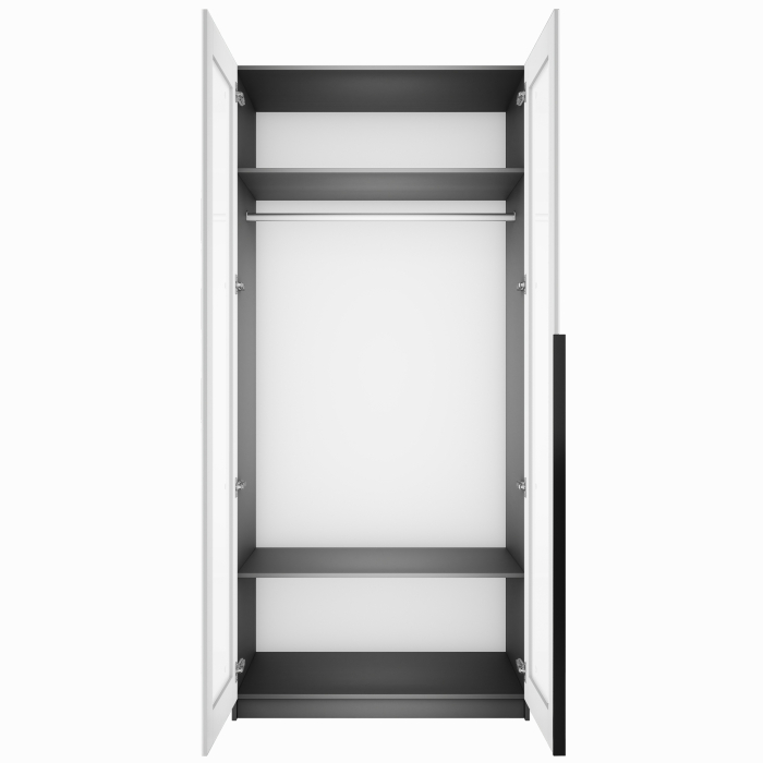 Шкафы распашные, Шкаф распашной Е1 Локер 101x52.5x220 см, с белым стеклом