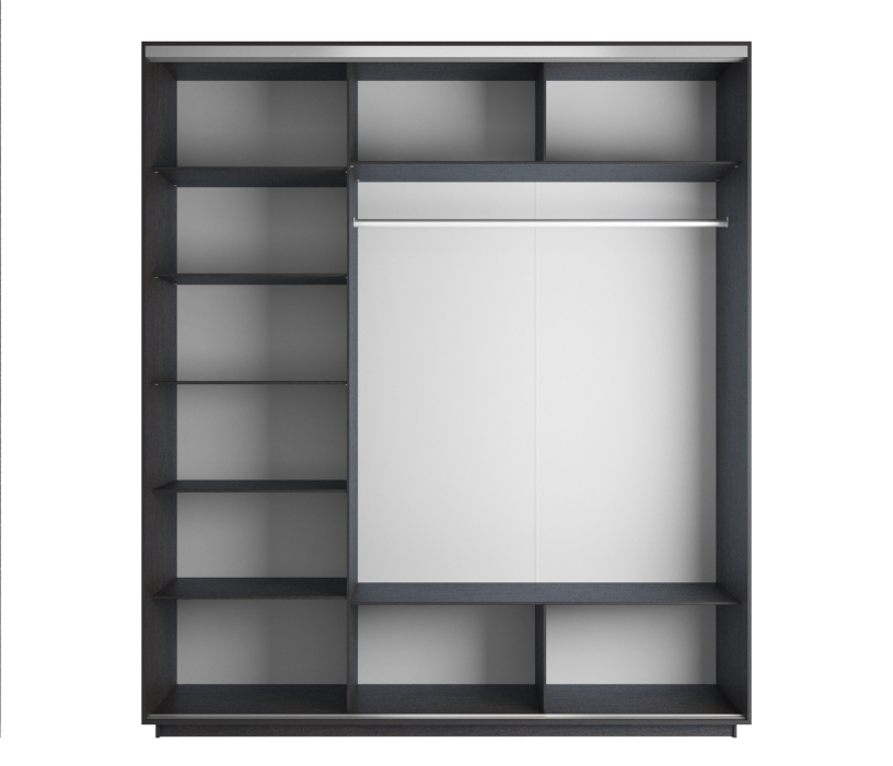 Шкафы-купе, Шкаф-купе Экспресс Медиум (1 зеркало) трио 2400 x 2100 x 600