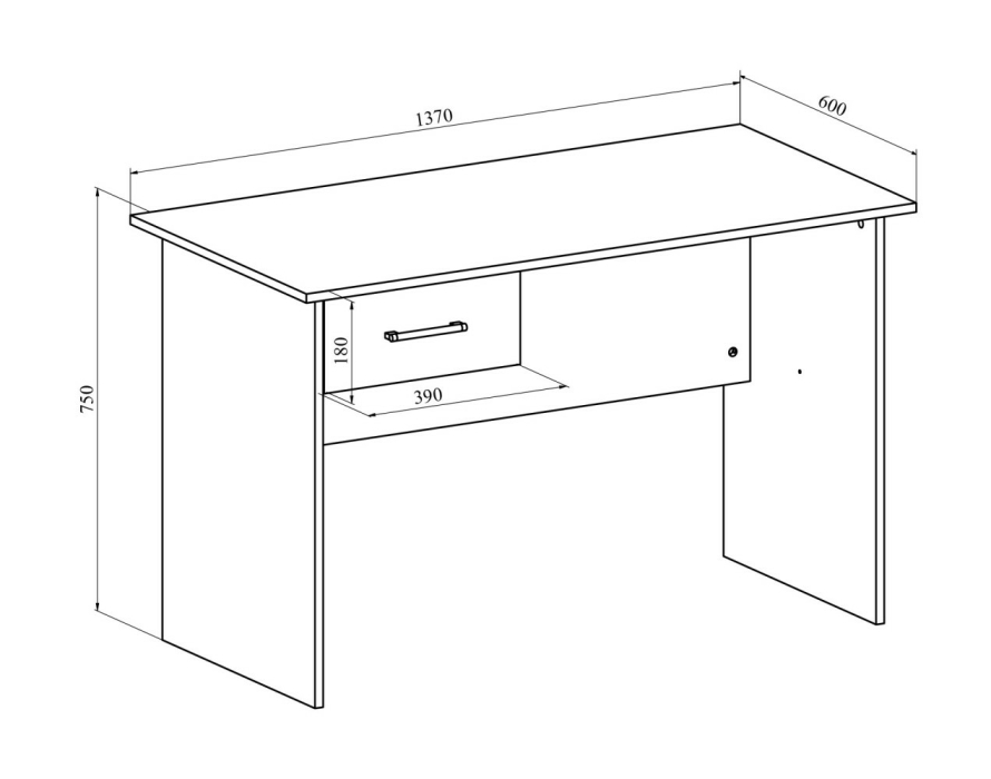 Прямые, Стол с тумбой  ОФ-113K+ОФ-26