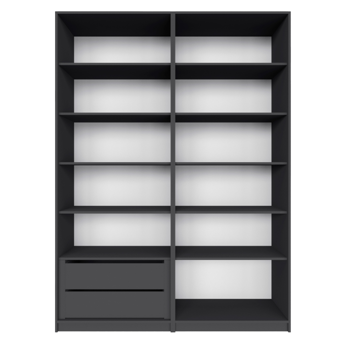 Шкафы распашные, Шкаф распашной Е1 Локер 162х52.5х220 см,с двумя комплектами полок и модулем