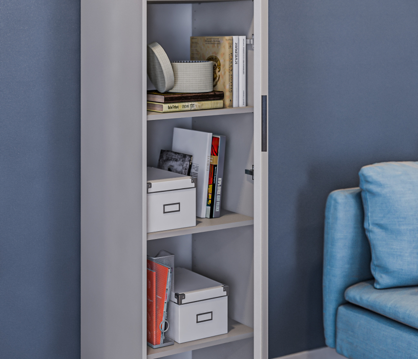 Шкафы распашные, Шкаф-пенал Милан СБ-3255 Серый