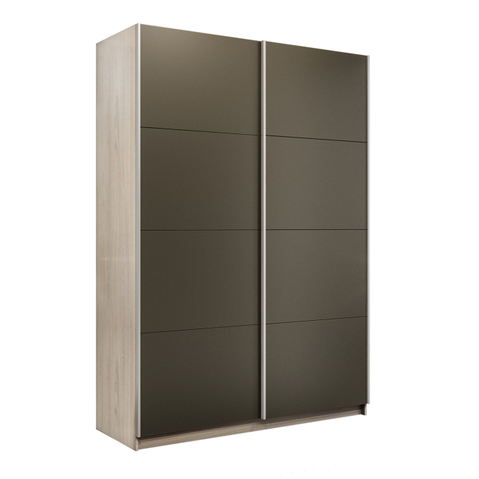 Шкафы-купе 2-х дверные, Шкаф-купе Прайм 2-х дверный Стекла хаки/Доводчики 140х57х230