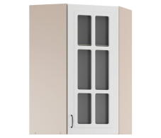 Регина, Регина РПУ-160 Полка угловая витрина Песочный/Сандал Белый