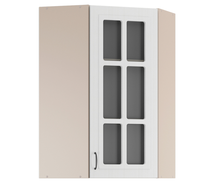 Регина, Регина РПУ-160 Полка угловая витрина Песочный/Сандал Белый