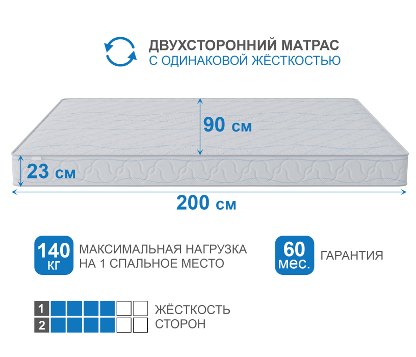 900 x 2000, Матрас Сити-Мадрид 900х2000