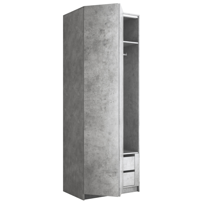 Шкафы распашные, Шкаф складной Е1 Локер ("Гармошка" с системой Push to Move/Левый)81х52.5х220 см, с модулем