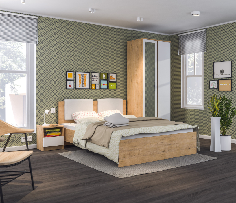 Спальные гарнитуры, Веста набор для спальни (кровать 1600, шкаф 2х дв., тумба)