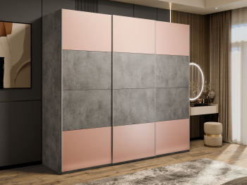 Шкаф-купе Эста 3-х дверный ДСП/Стекла пудра/Доводчик 240х66х240