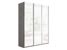 Шкафы-купе 3-х дверные, Шкаф Прайм трио Стекло белое 2300 х 1800 х 570
