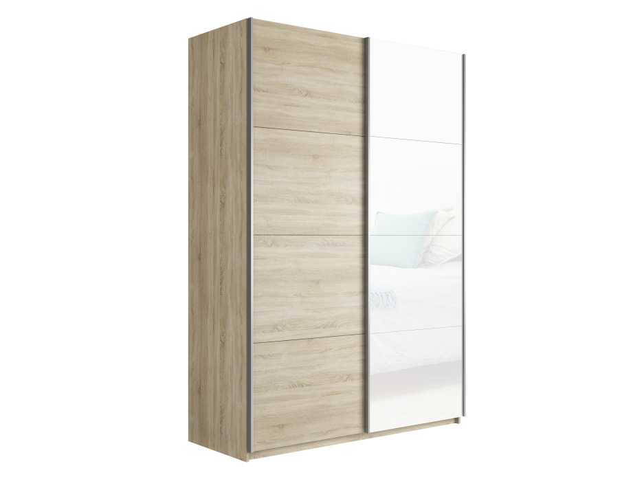 Шкафы-купе 2-х дверные, Шкаф-купе Прайм 2х дверный ДСП/Белый Глянец 140х57х230