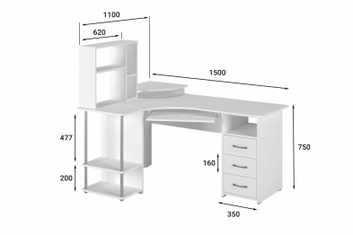 Стол компьютерный С-237 с полкой СЕ-237