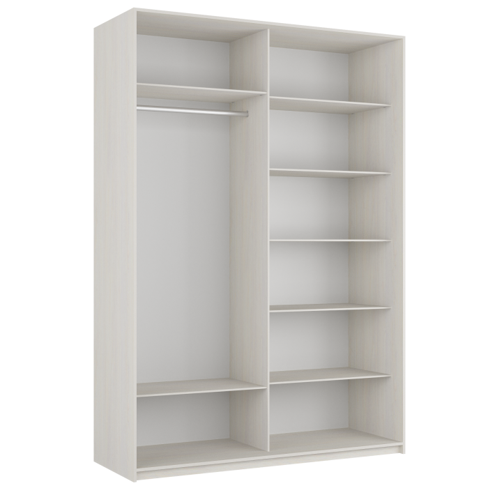 Шкафы-купе 2-х дверные, Шкаф-купе Прайм 2-х дверный ДСП/Зеркало/Доводчики 140х57х230