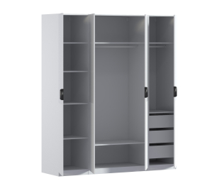 Шкаф четырехдверный Макс 2000 мм, вариант №4 (ЛДСП/МДФ)