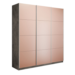 Шкаф-купе Прайм Широкий 3-х дверный Стекла пудра/Доводчики 240х57х230