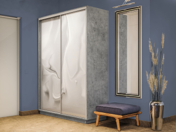 Шкаф-купе Экспресс 2-х дверный Фотопечать Шелк Стекла 140х45х240