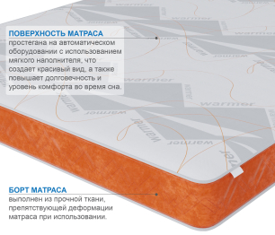 Столлайн / Матрас Сити-Мадрид в чехле Warmer 1600х2000
