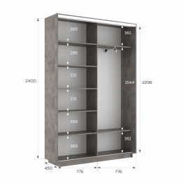 Шкаф-купе Экспресс 2-х дверный Фотопечать Ленты Стекла 160х45х240
