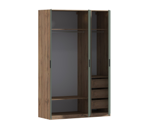 Шкаф трехдверный Макс 1500 мм, вариант №4 (ЛДСП, корпус дуб вотан)