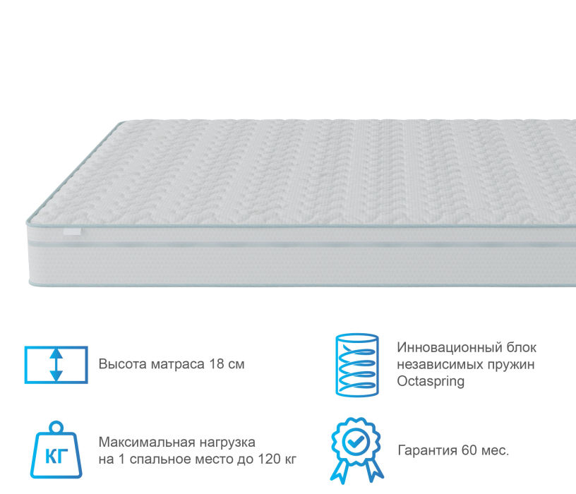 900 x 2000, Матрас Сити-Альмерия в чехле Cooler в скрутке 900х2000