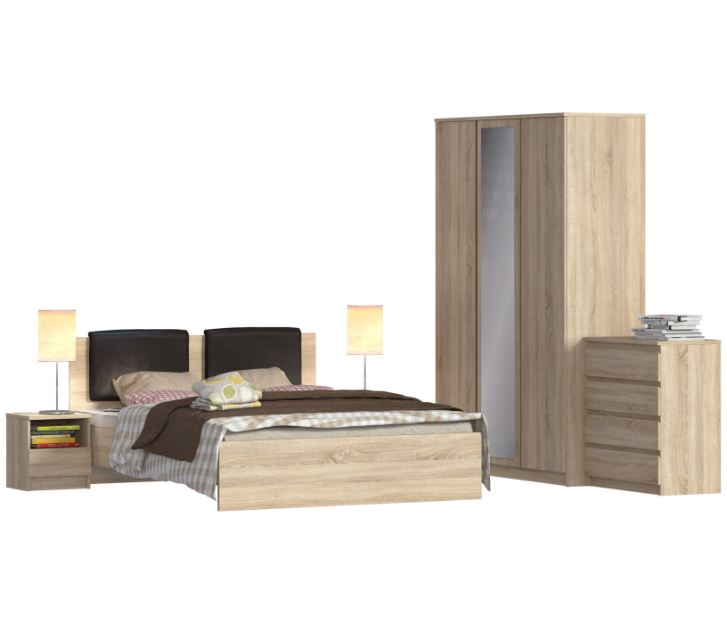 Спальные гарнитуры, Веста набор для спальни со шкафом 3-х дверным