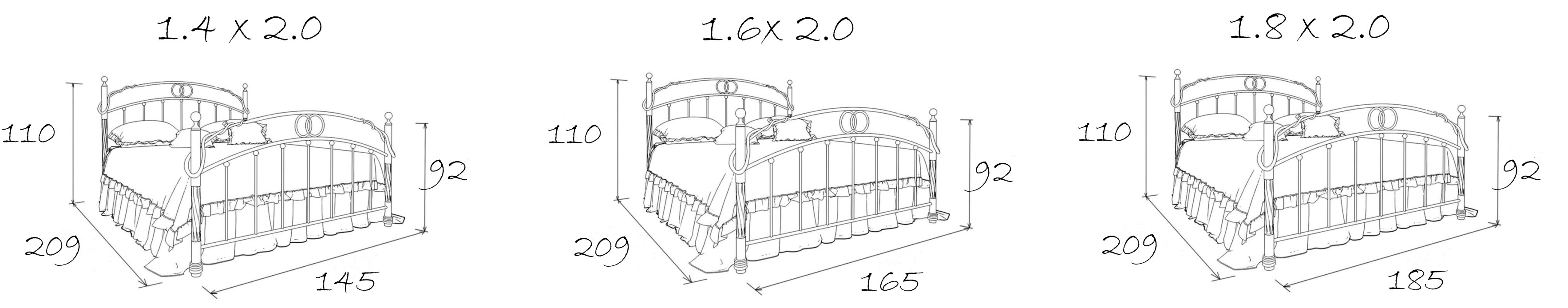 Двуспальные, Кованая кровать Верона 1.8 с двумя спинками