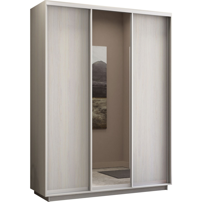 Шкафы-купе 3-х дверные, Шкаф-купе Экспресс Медиум (1 зеркало) трио 2400 x 1800 x 450