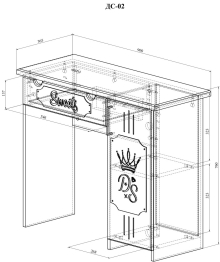 Стол туалетный с зеркалом ДримСтар-2