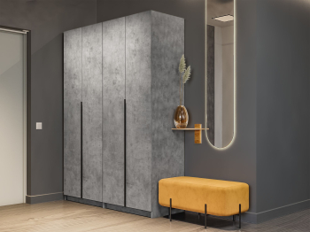 Распашной шкаф Локер 800+800 (Гармошка) с полками и ящиками слева