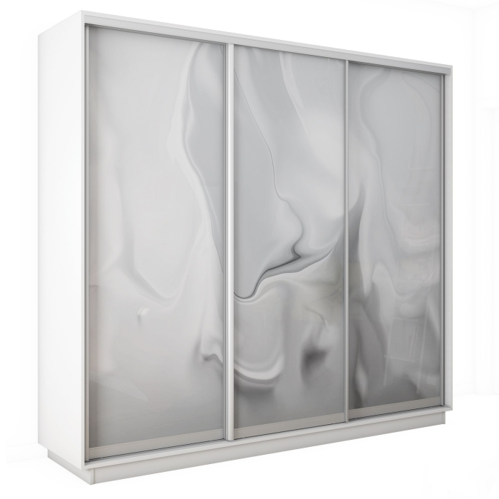 Шкафы-купе 3-х дверные, Шкаф-купе Экспресс 3-х дверный Фотопечать Шелк Стекла 240х45х240