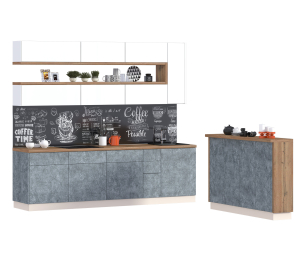 Регина (Лофт) Бетон/Белый глянец