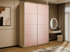 Шкафы-купе 2-х дверные, Шкаф-купе Прайм 2-х дверный Стекла пудра/Доводчики 160х57х230