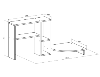 Стол компьютерный С-237 с полкой СЕ-237