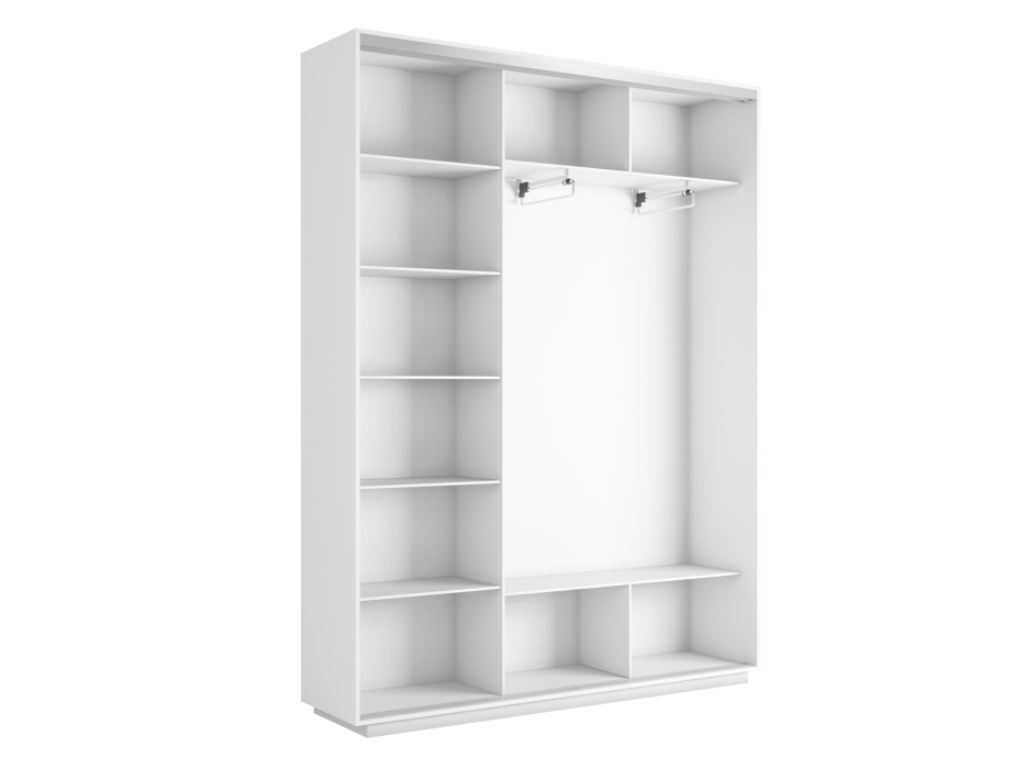 Шкафы-купе 3-х дверные, Шкаф-купе Экспресс Медиум (2 зеркала) трио 2200 x 2100 x 450