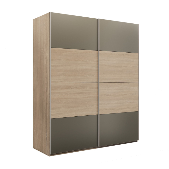 Шкафы-купе 2-х дверные, Шкаф-купе Эста 2-х дверный ДСП/Стекла хаки/Доводчик 180х66х240