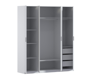 Шкаф четырехдверный Макс 2000 мм, вариант №4 (ЛДСП/МДФ)