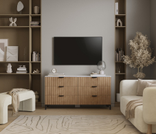 Комоды, Комод Тренд СБ-3442 6 ящиков Белый Альпийский/МДФ Джаз Акация светлая